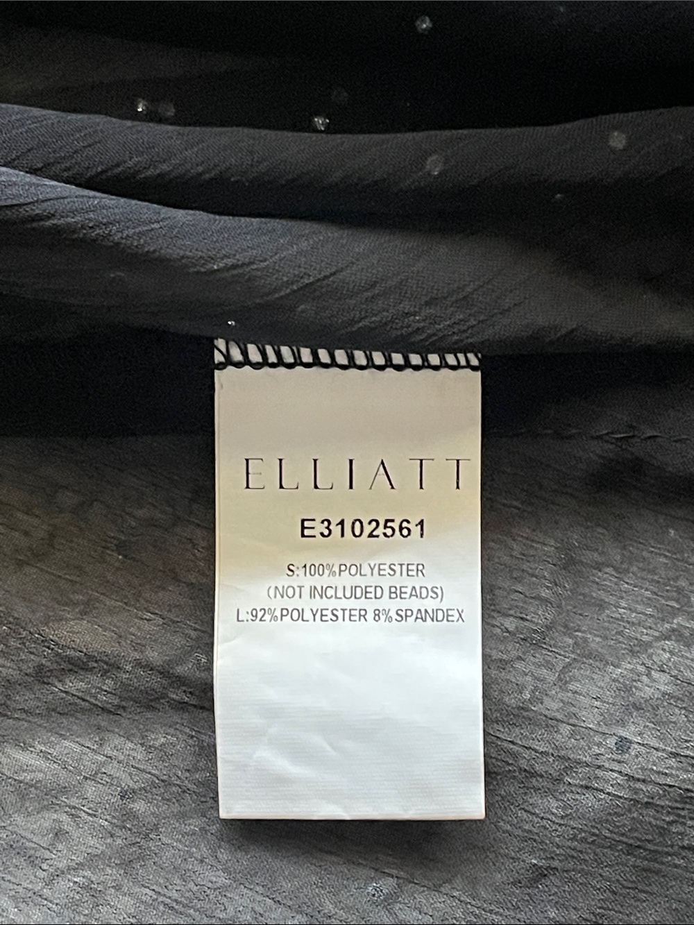 Elliatt Diamante Moss Tiered High-Low Georgette Gown Black - Picture 9 of 10